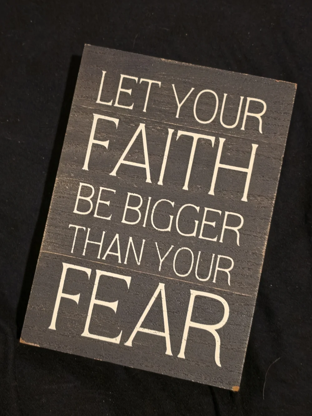 Faith Over Fear Black Wood Wall Sign